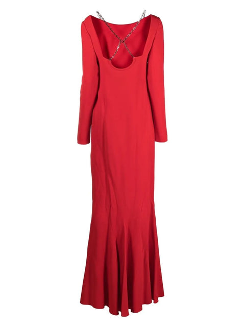 Givenchy Long Sleeve Dress With Chain_Vermillon