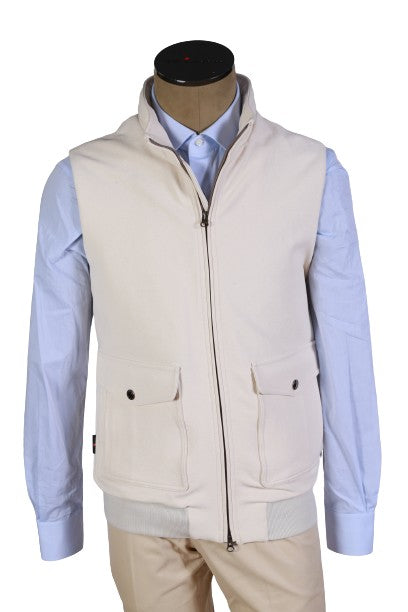Kired by Kiton Linen-Cotton Vest in Cream