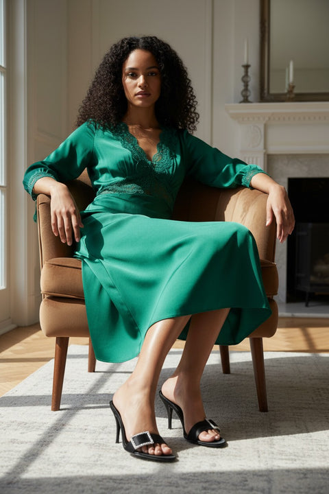 Simone Mules in Satin Crepe